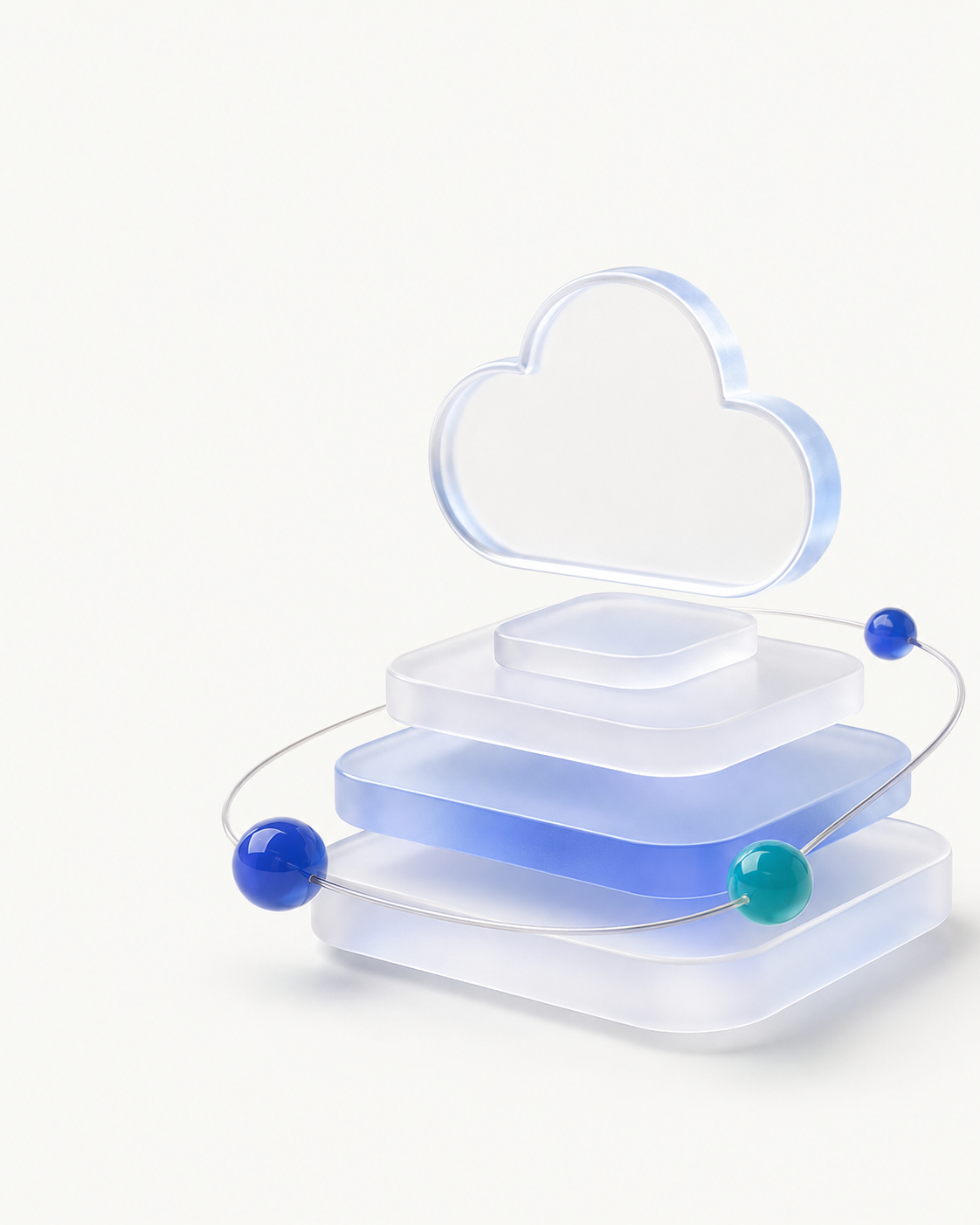 Abstract layered cloud platform architecture illustration